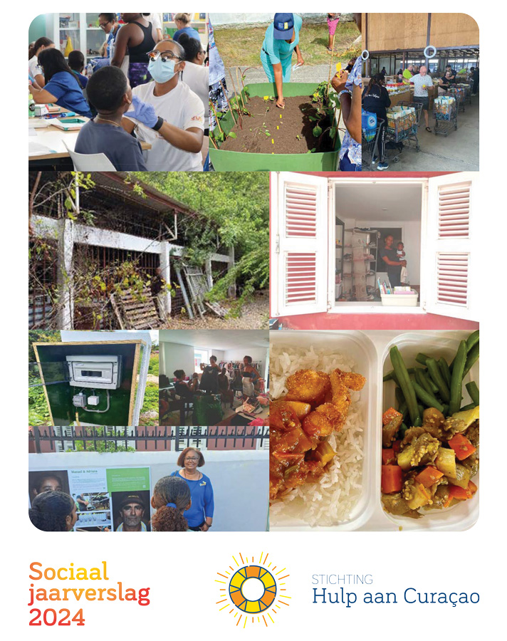 Voorzijde Sociaal jaarverslag 2024 van stichting Hulp aan Curaçao